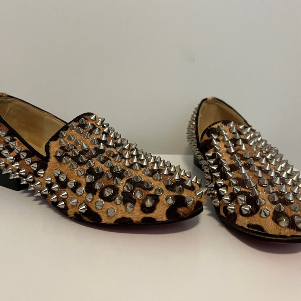 Christian Louboutin Leopard Studded Loafers